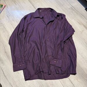 Raymond Men's Deep Purple Button-Up Dress Shirt
